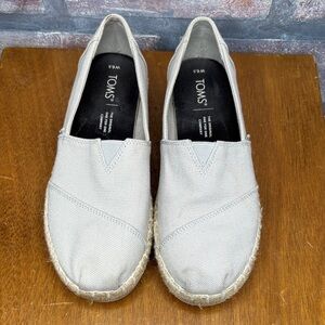 TOMS Light Gray Canvas Slip-Ons